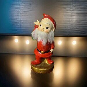 1950s Hand-painted Christmas Pixie Elf With White Faux Beard - RB Japan - Rare